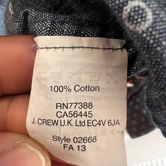 🌹J.Crew Factory Blue Chambray Popover Button Up Shirt Womens Casual XS Button - Picture 9 of 9